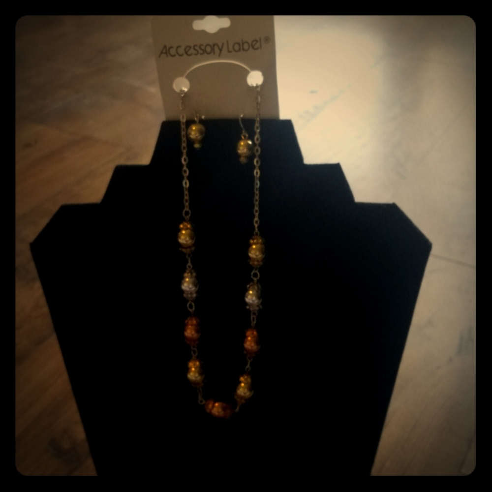 Matching necklace and earrings
